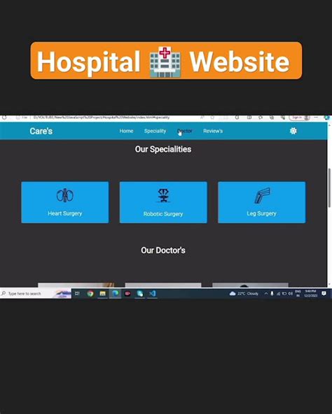 Hospital Website Using JavaScript 的图像结果