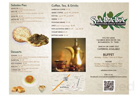 Menu - Richardson TX's Sababa Mediterranean Cuisine | Sirved