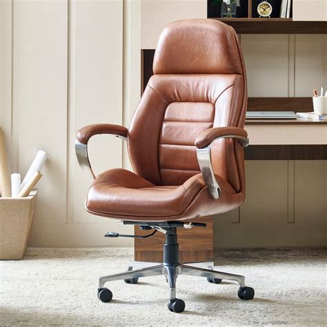 Buy Zuby Monaco Faux Leather High Back Study Chair - Brown from Home ...