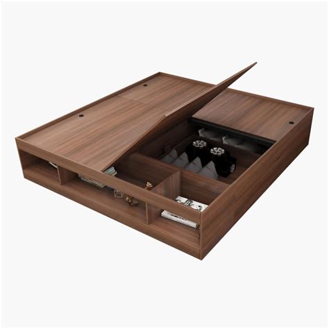 Buy Helios Lewis Bronx Queen Bed with Box Storage - Brown from Helios ...