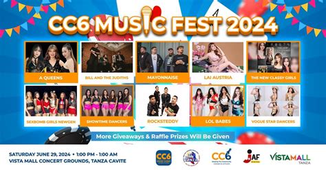 CC6 MUSIC FEST 2024!, Vista Mall Concert Grounds, Tanza, Cavite, Cavite ...