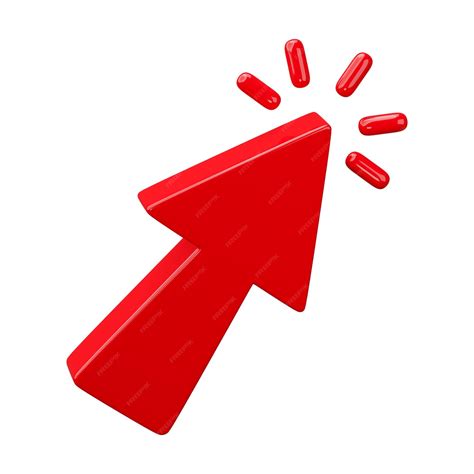 Premium Photo | Red Arrow pointer mouse cursor isolated on white ...