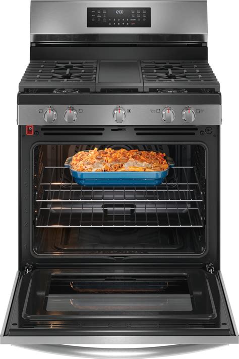 30" Gas Range with No Preheat + Air Fry Stainless Steel-GCRG3060BF ...