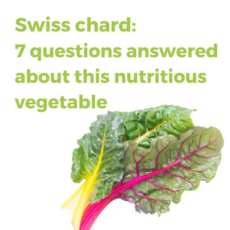 Swiss chard: 7 questions answered about this nutritious vegetable