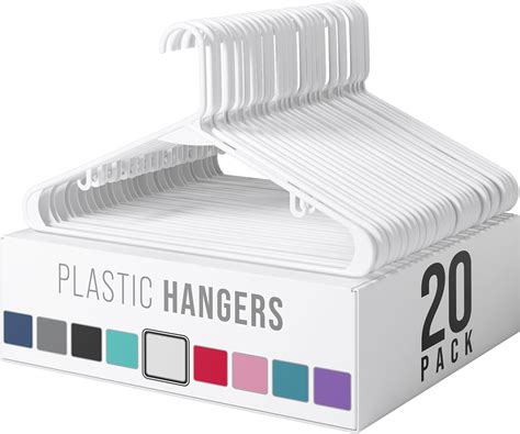 Clothes Hangers Plastic 20 Pack - White Plastic Hangers - Makes The ...