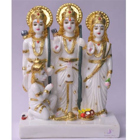 Buy Gold Plated Ram Darbar Murti for Home Temple Marble Big | Handmade ...