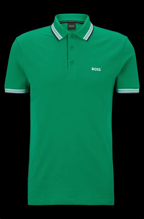 Boss CURVED LOGO ORGANIC-COTTON POLO SHIRT