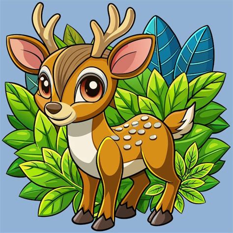 A cartoon drawing of a deer with a deer on the chest | Premium AI ...