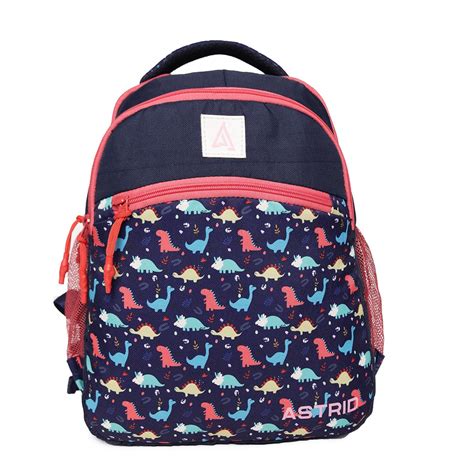 Buy ASTRID Multicompartment Printed Backpack For Kids Medium Size (blue ...