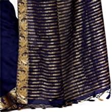 Buy MIMOSA Women's Crepe Saree Kanjivaram Style Color : Navy Blue at ...