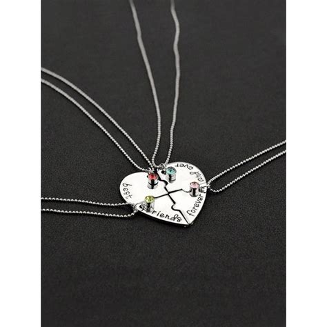 Buy Yellow Chimes Silver-Toned Best Friends Forever Set Of 4 Chain ...