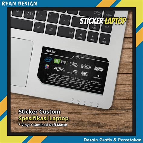 Laptop Logo Sticker Specifications Sticker Laptop Features Sticker Nvidia RTX GTX Intel Amd ...