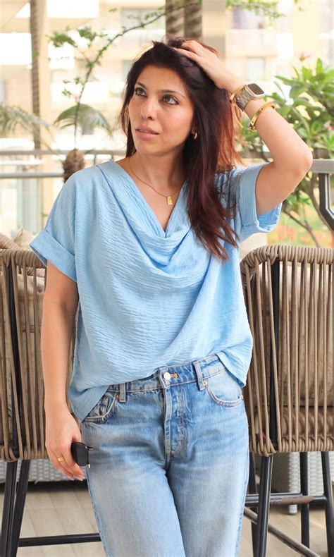 Powder Blue Cowl Neck Top – FAIL.
