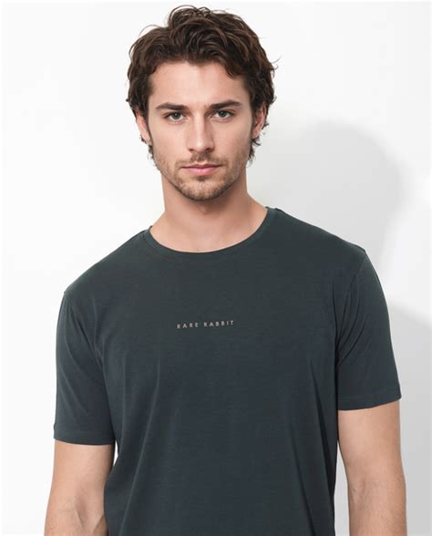 Rare Rabbit Men's Rabbit-Inf Dark Green Cotton Blend Plain Regular Fit