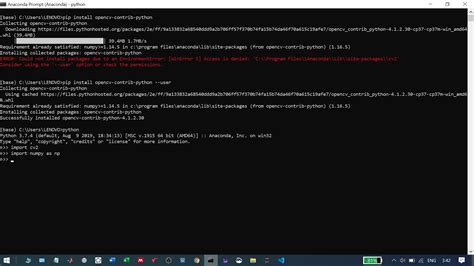 Installing OpenCV Python 3.9 in Anaconda 的图像结果