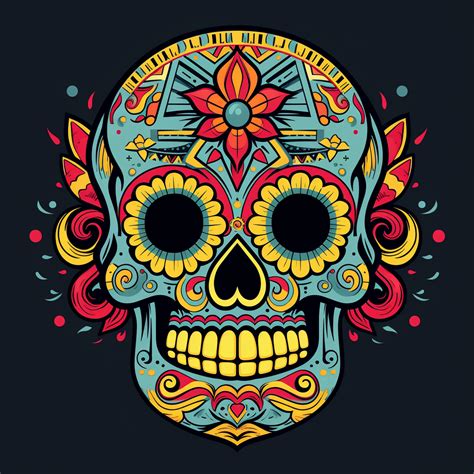 Mexican Decorative Skull Day of the Dead by PromptJourneys on DeviantArt