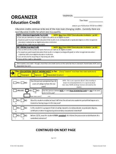 Fillable Online Am I Eligible to Claim an Education Credit? - IRS Fax ...