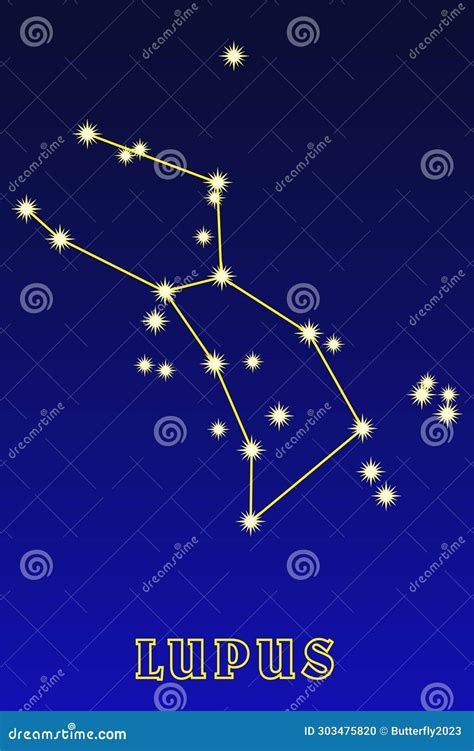 Constellation Lupus stock vector. Illustration of cartoon - 303475820