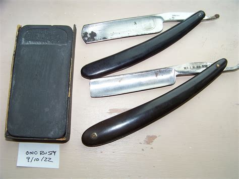 SOLD - Two straight razors and straight razor honing stone | The ...