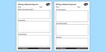 Balanced Argument Writing Frame (teacher made) - Twinkl