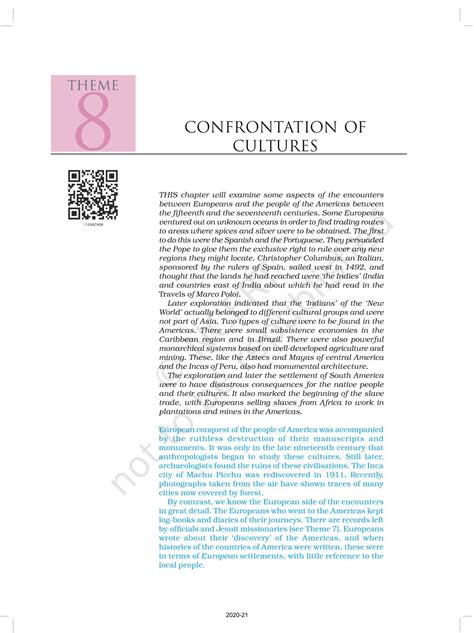 Confrontation Of Cultures - NCERT Book of Class 11 Themes In World History