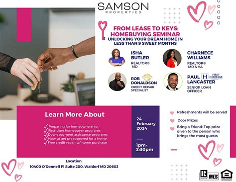 From Lease to Keys: First-Time Homebuyer Seminar, Samson Properties ...