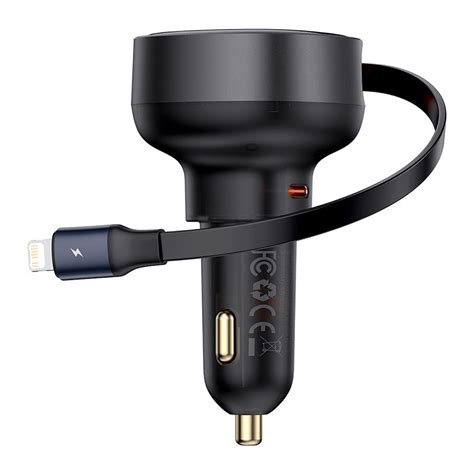 Baseus Enjoyment Pro Car Charger C+Retractable iP Cable 55W-C000578031 ...