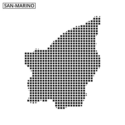 Creative representation of the map of san marino with a pixelated ...