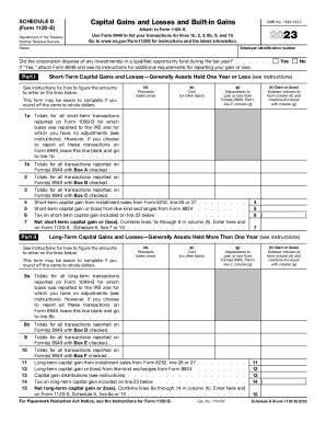SCHEDULE D Form 1120 Department Of The... - Fill and Sign Printable ...