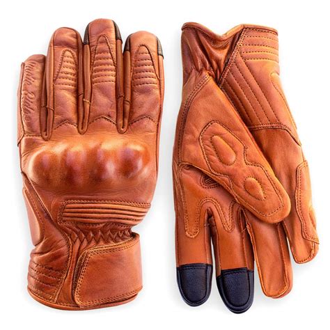 Premium Leather Motorcycle Gloves (Camel) Cool, Comfortable Riding ...