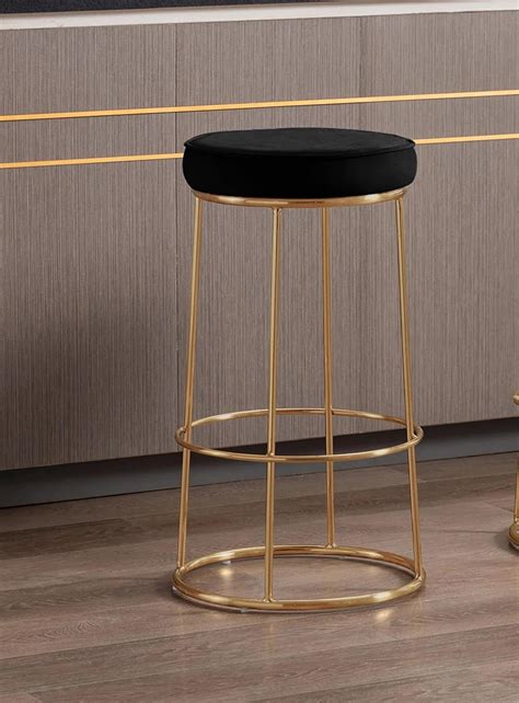 JUMBO CRAFTS Velvet Counter Stools Upholstered Barstools with Footrest ...