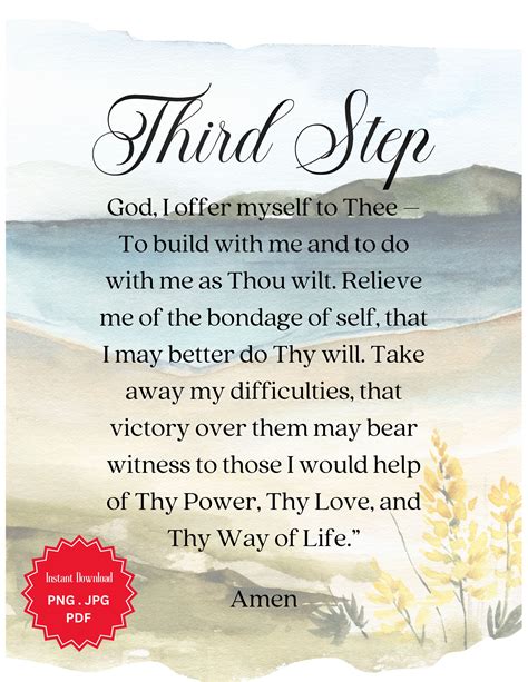 Third Step Prayer, AA Poem, Inspirational Verse, Printable Wall Art ...