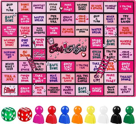 Amazon.com: Fofeadm Drinking Games for Adult, Girls Night Rubber Mat ...