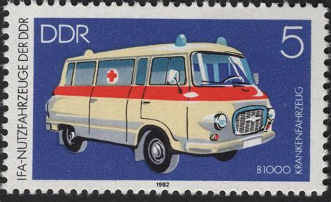 SCG4594 - 1982 East Germany (DDR) 5 Pfennig Red Cross Ambulance – IFA ...