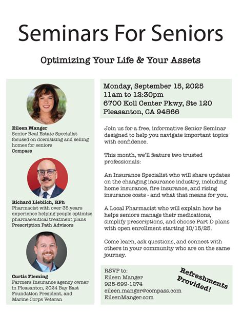 Sep 15 | Senior Seminar! | Dublin, CA Patch