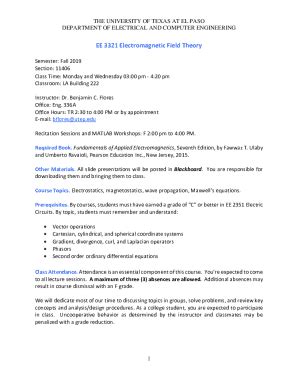Fillable Online EE 3321 : EMF - University of Texas, El Paso Fax Email ...