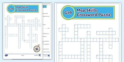 Gr 9: Map Skills Crossword Puzzle