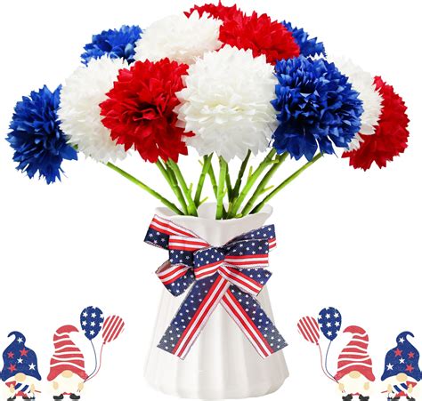 Amazon.com: Hanaive 23 Pcs Patriotic Memorial Bouquet with Small ...