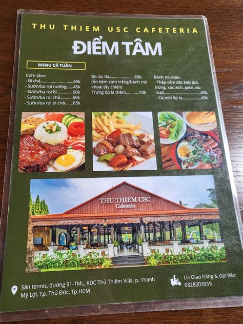Menu at Cafe Thủ Thiêm USC Q2, Ho Chi Minh City