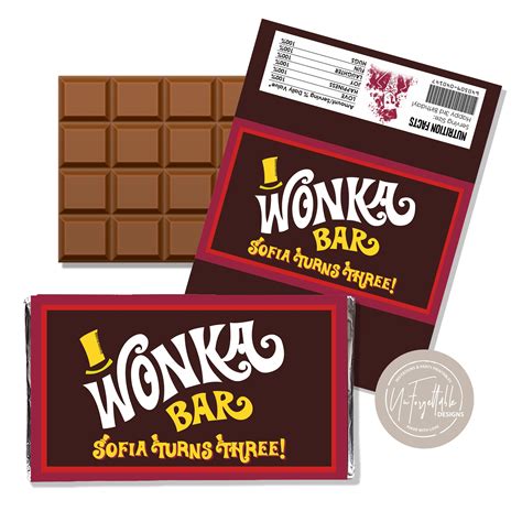 Willy Wonka Bar Wrapper Templates