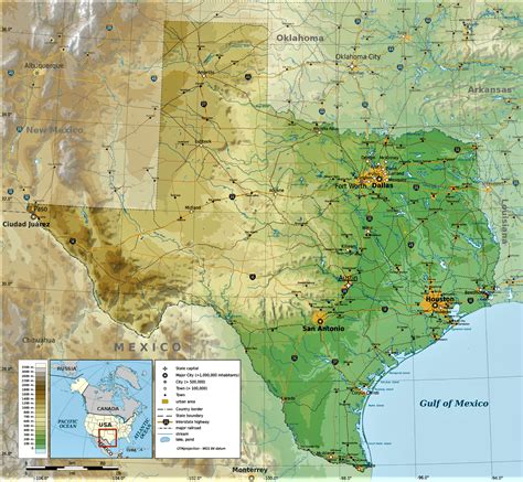 Mapa De Texas Con Ciudades