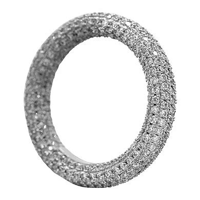 Adornia Silver Tone Cubic Zirconia Pave Ring