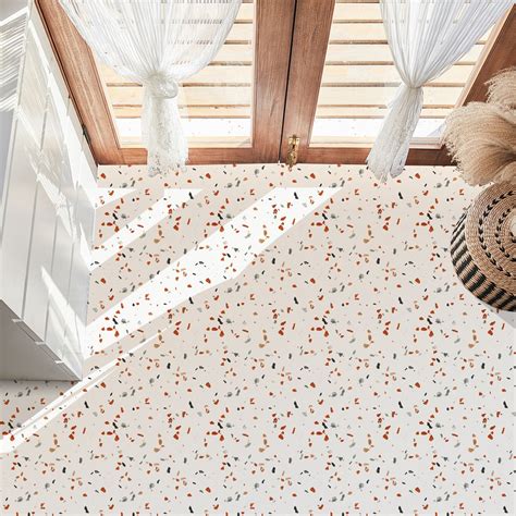 Confetti Terrazzo Peel and Stick Vinyl Floor Tile Sticker - Commomy