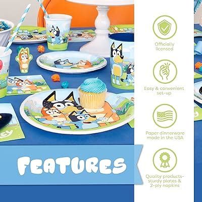 Unique Bluey Birthday Party Supplies | Serves 16 | India | Ubuy