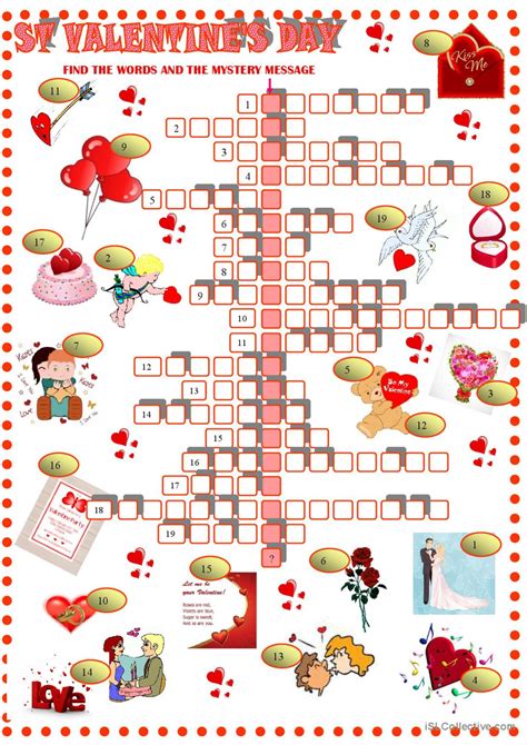 Valentine's Day Crossword Puzzle For Adults at Lavon Sotelo blog