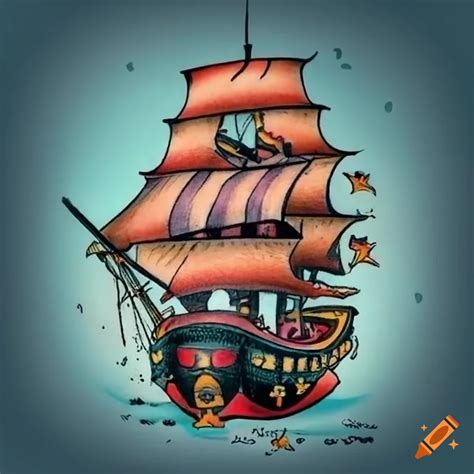 Traditional Pirate Ship Tattoo Drawing 30 Ship Tattoos | Tattoofanblog