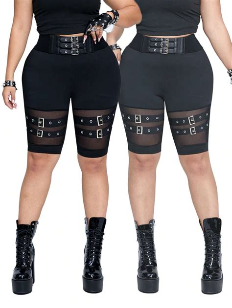 Whyspr Casual Punk Rave Coachella Plus Size Women High Waist Lace Belt ...