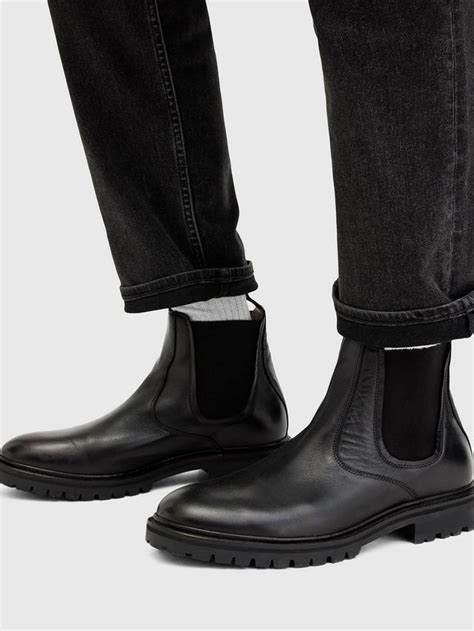 AllSaints Toby Leather Chelsea Boots, Black