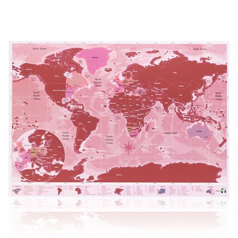 Buy Scratch Off World Map A3 Travel Size (42 x 29.7cm) + BONUS A4 UK ...