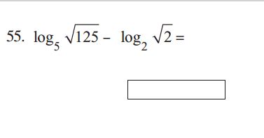 Solved log_5 square root 125 - log_2 square root 2 = | Chegg.com
